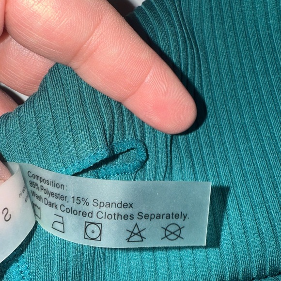 Zaful Ribbed Bikini Size Small US Size 4 Dark Teal - Picture 13 of 15